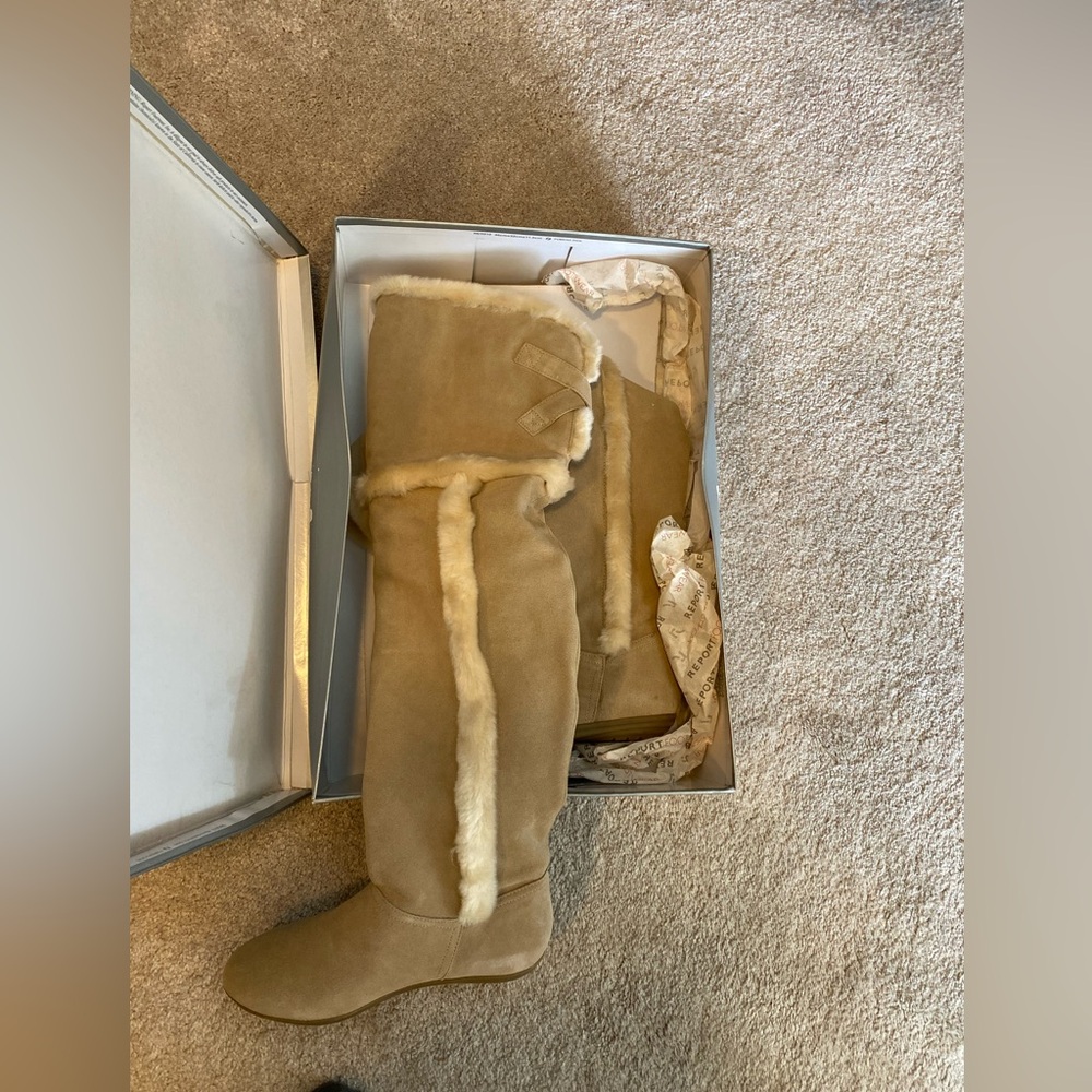 Never worn over the knee shearling boot